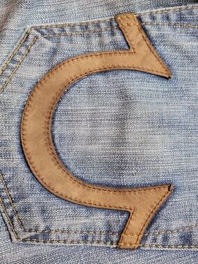 True Religion Blue Denim Jeans with Contrast Stitching